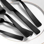40 Pieces Black Silverware Set,Premium Stainless Steel Flatware Set For 8, Yoehka Mirror Polished Tableware Cutlery Set For Home And Restaurant, Include Knife/Spoon And Fork, Dishwasher Safe