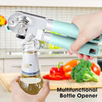 Beneno Heavy Duty Hand Can Opener Manual with Magnet, Durable Sharp Carbon Steel Blade Smooth Cutting, Big Effort-Saving Knob & Soft Grip Handle, Multifunctional Kitchen Tool with Bottle Opener, Mint