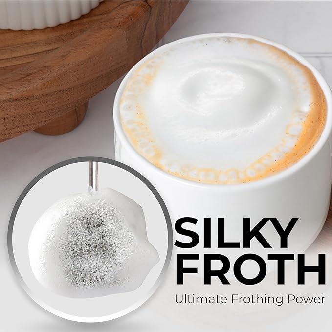 Zulay Kitchen Patented Tornado Triple Whisk Milk Frother with 4 Duracell Batteries – Handheld Foam Maker for Coffee, Lattes, Matcha & Hot Chocolate – Rich, Creamy Froth in Seconds - Lilac