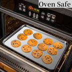 Baking Sheet Set of 3, Heavy-Duty Stainless-Steel Baking Pans, Cookie Sheets Cooking Trays for Oven, 3 Different Sizes (12/16/17.5 Inch)