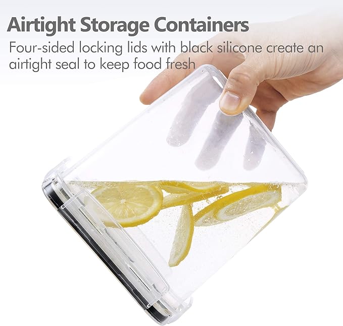 CHEFSTORY Airtight Food Storage Containers with Lids, 8 PCS Plastic Storage Canisters for Kitchen & Pantry Organization,Dry Food Canisters for Flour, Sugar and Cereal