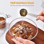 Measuring Spoons: U-Taste 18/8 Stainless Steel Measuring Spoons Set of 8 Piece: 1/8 tsp, 1/4 tsp, 1/3 tsp, 1/2 tsp, 3/4 tsp, 1 tsp, 1/2 tbsp & 1 tbsp Dry and Liquid Ingredients