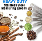 Measuring Spoons, Premium Heavy Duty Stainless Steel Measuring Spoons Cups Set, Small Tablespoon with Metric and US Measurements, Set of 6 for Measuring Dry and Liquid Ingredients
