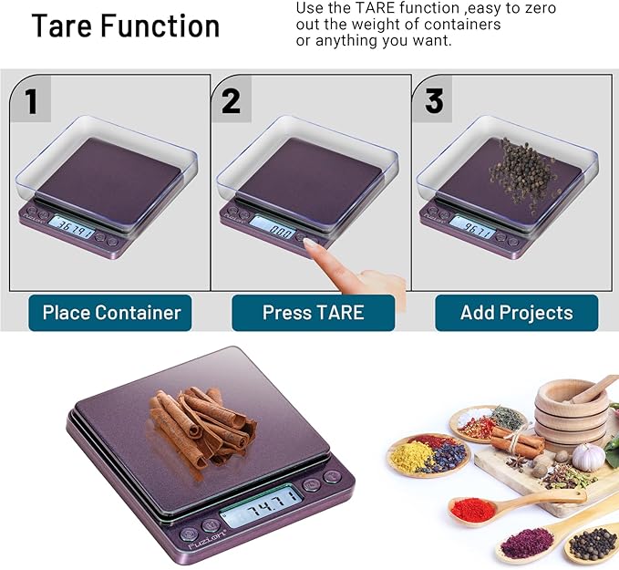 Fuzion Digital Scale .01 Gram Accuracy, 500g Mini Food Scales for Small Jewelry, Gold, Herb, Spice - Weight Gram and Oz