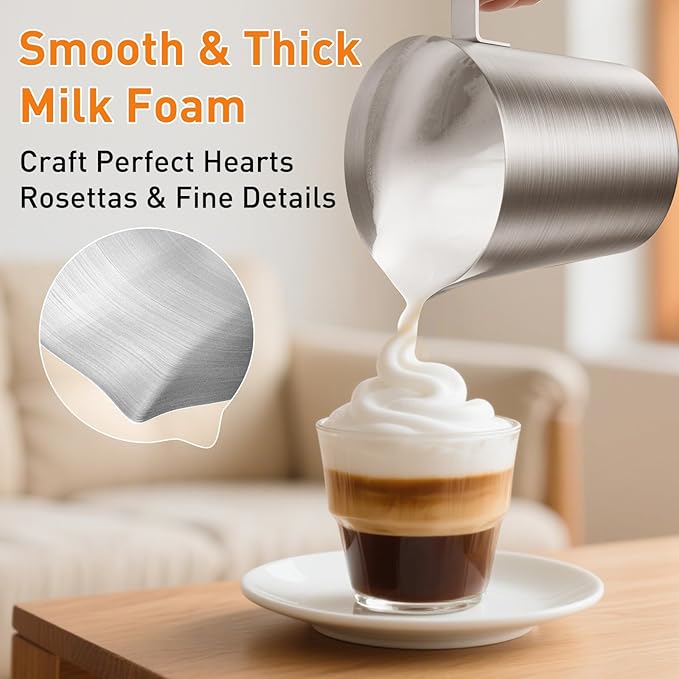 Secura 4-in-1 Automatic Milk Frother, 17oz Teflon-Free Stainless Steel Jug, Hot/Cold Foam Maker & Milk Warmer for Latte, Cappuccino, Macchiato, Hot Chocolate, Includes Silicone Spatula & 2 Whisks
