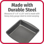 GoodCook Everyday Nonstick Steel Square Pan, 8", Gray (Pack of 2)