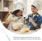 Ipetboom Plastic Handle Cooking Utensils Set with Heat-resistant Comfortable Grip Kitchen Tools Gadgets for Baking and Cooking Space-saving Design Safe