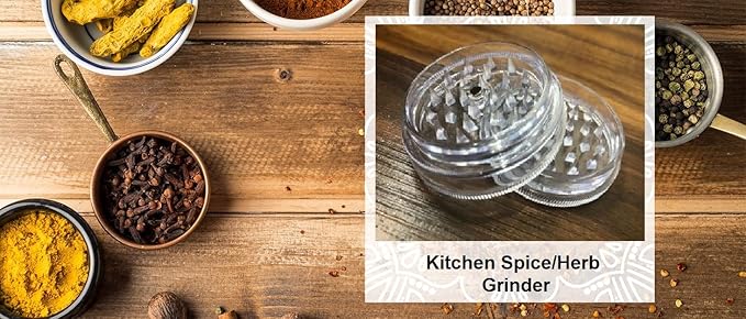 Kitchen Spice Grinder Acrylic 2pc with Magnet Clear Color