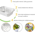 Waytiffer Aluminum Foil Pan 5.5" x 4.5" (50 Pack) Disposable Cookware with Lids/Aluminum Foil Food Containers/Meal Prep Freezer Drip Pans BBQ Potluck Holidays Silver