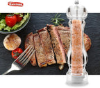 Salt Pepper Grinder Mill Arcylic,the Best Peppercorn Grinder with Adjustable Mill-Clear