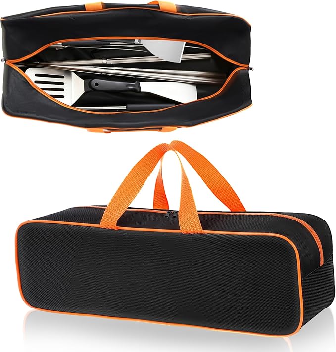 Grill Tool Storage Bag, 24" x 8" x 8" Large Capacity Grill Accessory Storage, 1680D Heavy-Duty Grill Utensil Storage, Accessories Storage Compatible with Blackstone (No Accessories)