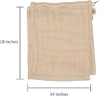 Mesh Grocery Bags - Veggie Bags Reusable - Reusable Mesh Fruit, Vegetable Bags - Eco-friendly Produce Bags - Cotton Net Bags for Produce - Reusable Bags for Produce | 6 Bags (3 XL, 3 L)