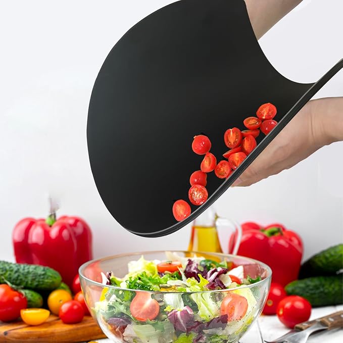 ZVP Thick Silicone TPU Cutting Board Mats for Kitchen, Flexible Rubber Cutting Boards, Anti-Slip Cutting Mats, Semicircle Chopping Board, BPA Free Dishwasher Safe, 2 Pieces