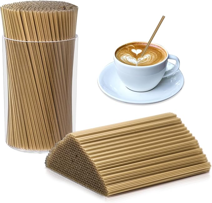 500 Pcs Gold Coffee Stirrers Holder Set Metallic Gold Coffee Stir Sticks Acrylic Stir Stick Holder Cocktail Straws Bar Straws Drink Stirrers for Coffee Bar Decor Juice Party Halloween Supplies
