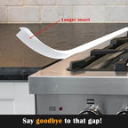 KindGa Stove Gap Covers, Silicone Counter Gap Filler for Stove, 30 Inches for 0.2-1 inch Gap,Seal Spills between Appliances Countertop Furniture Stoves Ovens(Set of 2, White)