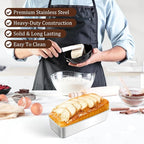 TeamFar Loaf Pan, 12 x 5 Inch Stainless Steel Loaf Pans for Baking Bread, Large Bread Loaf Baking Pan for Homemade Bread, Meatloaf, Cake, Brownies, Non-Toxic, Heavy-duty, Oven & Dishwasher Safe