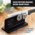 Rada Cutlery Quick Edge Knife Sharpener (R119), 3.5" x 2", Stainless Steel Wheels, Pack of 6