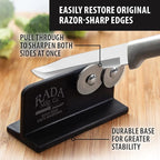 Rada Cutlery Quick Edge Knife Sharpener (R119), 3.5" x 2", Stainless Steel Wheels, Pack of 3