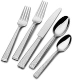 Mikasa Kyler Flatware Set for 12, 65 Piece 18/10 Stainless Steel Silverware with Modern Design and Serving Utensils, Durable, Stylish Dinnerware Service