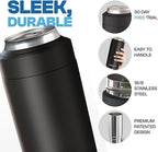 Frost Buddy Universal Buddy Can Cooler - Fits All - For Regular 12 & 16 oz or Slim-Size Bottles - Insulated Double-Walled Stainless Steel (Red)