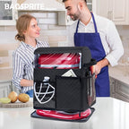 BAGSPRITE Stand Mixer Cover with Detachable Appliance Sliders Base Compatible with KitchenAid Mixer-Storage Bag for 6/7/8 Quart with Pockets for Kitchen Aid Accessories and Attachments
