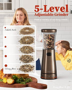 Electric Salt and Pepper Grinder Set with Storage Base, Stainless Steel Rechargeable Salt and Pepper Grinder Set with 4.5 oz Large Capacity, 1.8" Wide Mouth, Adjustable Coarseness, Ideal for Kitchen