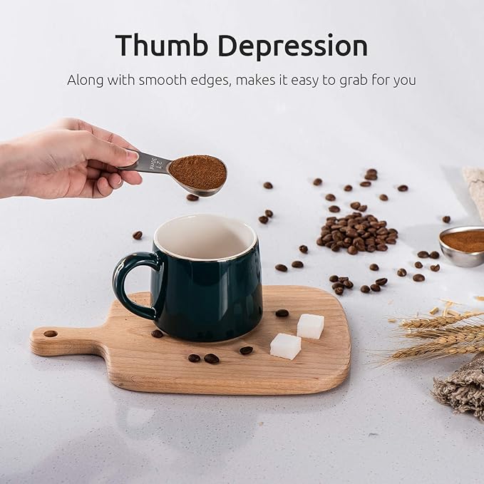 Coffee Scoop: U-Taste 18/8 Stainless Steel Measuring Coffee Scoop 2 tablespoon, Short Handled Measure Scooper for Ground Coffee, Bean in Canister (Silver, 2Tbsp/30ml)