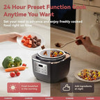 CARORI Electric Pressure Cooker 3QT, 8-Function Compact Multi-Cooker with Ceramic Nonstick Pot for Saute, Pressure Cook, Slow Cook, Meat Stew, Rice, Delay Start, Keep Warm, Safe Venting, Gray