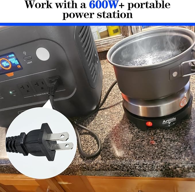 Artilife 500W Small Hot Plate Mini Hot Plate,Artilife 500w Small Electric Hot Plate,Mini Stove Portable Stove Kitchen Cooktop Electric Heater,Perfect Size for Moka Pot 110V