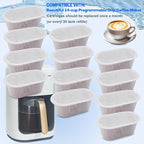 12 Pack Replacement Activated Charcoal Water Filter Cartridges for Beautiful 14-cup Programmable Drip Coffee Maker, Premium Water Filtration Pods Compatible with Drew Barrymore coffee makers