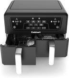 Cuisinart Dual Basket Air Fryer, Two Baskets Totals 11 QT, 4 Function Air Fryer to Air Fry, Roast, Bake & Keep Warm, Features Sync Finish & Settings, Toss Reminder, Automatic Warm Mode & Auto-Pause