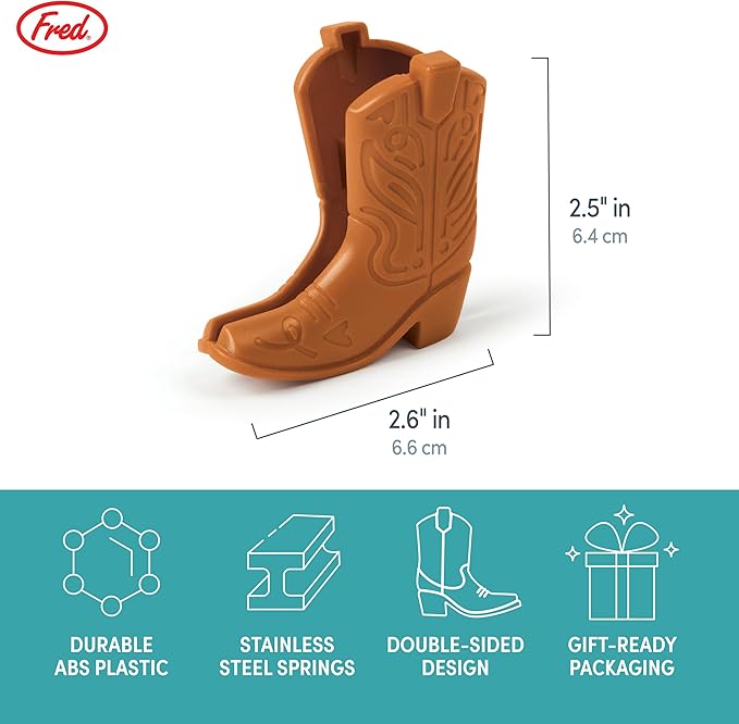 Genuine Fred CHIP KICKERS, Cowboy Boot Bag Clips, Set of 4, Western Themed, Durable Food Storage Clips, Keeps Food Fresh, Fun Kitchen Accessories