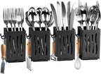 Utensil Drying Rack, 4Pcs Wall Mounted Utensil Holder Kitchen Drainage Basket Accessories, Plastic Dish Drainer Cutlery Knife Fork Spoon Holder Organizer, with Drain tray and Hooks