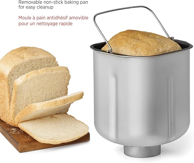 Starfrit Electric Bread Maker - 2lb Loafs - Non-Stick Removable Pan - Automatic Nut Dispenser - 13 Preset Programs - 550W