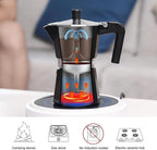 Sivaphe Aluminum Moka Pot 6 Espresso Cups, Percolator Espresso and Coffee Maker, Portable Stovetop Italian and Cuban Café Brewer for Home and Camping Sliver