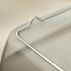 18/8 Stainless Steel Fine Mesh Strainer Basket with Feet, Rectangular Colander for Vegetables, Fruits, Pasta, Noodles – Rustproof, Durable & Easy to Clean (11.02 inch)
