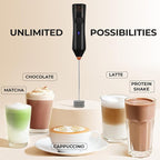 Zulay Kitchen Rechargeable Milk Frother - Dynamic - 3 Speeds, 3 Whisk Attachments, 500 mAh USB Charging, Drink Mixer For Latte, Cappuccino, Matcha, Protein Powder, Coffee Foam - Black Copper