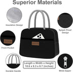 JBGOYON® Bento Lunch Box Set - 3 Stackable Containers for Adults and Kids- Includes Lunch Bag, Leak-Proof and BPA-Free - Built-in Utensil Set and Snack Bag - Dishwasher Safe(Grey Black)