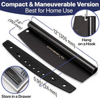 KitchenStar 12-Inch Pizza Cutter Rocker Blade - Sharp Stainless Steel Slicer Knife, Protective Cover, Black, Small - Professional Pizza Oven Accessories
