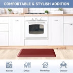 4/5 Inch Thick Kitchen Mats for Floor, StepRite Kitchen Rug for Standing Desk, Non-Slip, Thicker, Stain & Water Resistant, Comfort Anti Fatigue Floor Mat for Home, Kitchen, Office - Red,32 * 20''