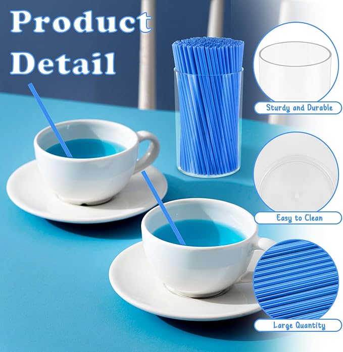 500 Pcs Royal Blue Coffee Stir Sticks Set Acrylic Coffee Stirrers Holder Dark Blue Coffee Stirrers Plastic Stir Straws for Coffee Milk Cocktail Drinks Home Kitchen Christmas Party Supplies