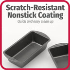 GoodCook Nonstick Loaf Pan 8 x 4-Inch Heavy-Duty Steel Bakeware with Easy-Clean Non-Stick Coating, Oven & Dishwasher Safe Pan for Meatloaf Breads Lasagnas Casseroles & More, Set of 2, Gray