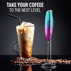Zulay Kitchen Executive Series Milk Frother Wand - Upgraded & Improved Stand - Ideal Coffee Gift - Coffee Frother Handheld Foam Maker For Lattes - Electric Milk Frother Handheld For Cappuccino