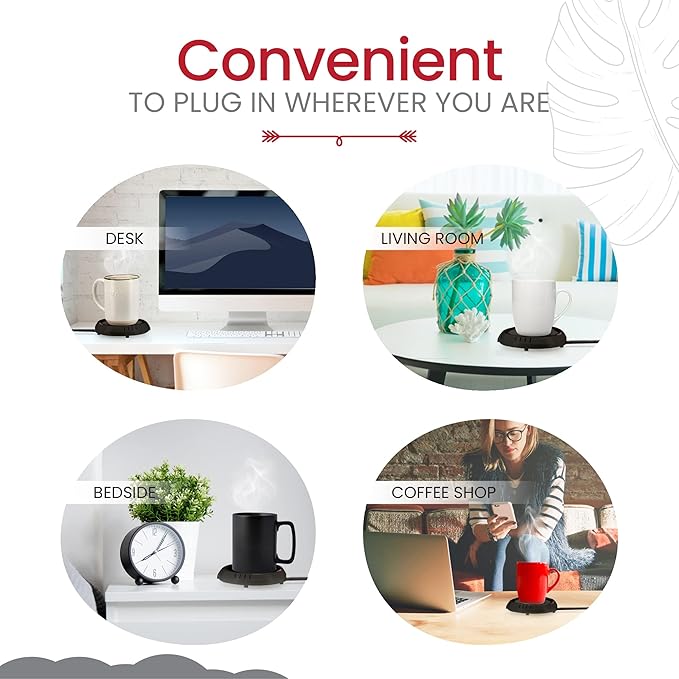 Candle Warmer Plate Safely Releases Scents Without a Flame- Used as Candle Jar Warmer, Candle Melter, Coffee Warmer, Mug Warmer, Cup Warmer in Your Home & Office (Black)