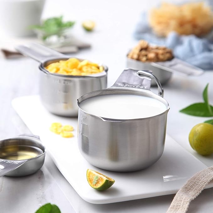Spring Chef Stainless Steel Measuring Cups & Spoons Set of 20 with Leveler, Nesting 7 Metal Measuring Cups & 13 Spoons for Dry & Liquid Ingredients, Dishwasher Safe Kitchen Tools for Cooking & Baking