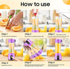 Portable Blender for Smoothies & Shakes - Cordless Personal Size Mini Blender with BAP Free Juice Cup, USB Rechargeable Suit for Sports/Picnic, Mother's Day