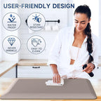 StepRite 4/5 Inch Thick Kitchen Mat Anti Fatigue Mat Kitchen Rugs Kitchen Decor Non-Slip, Stain & Water Resistant, Kitchen Mats Desk Mat for Kitchen, Office, Workshop, Khaki, 17'' x 28''
