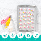 PLASTICPRO Aluminum Pans 10 Pack Disposable Cookie Sheets 13 x 17 Baking Pans Premium Quality Heavy Duty Sheet Pans