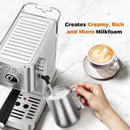 CHULUX Elite Espresso Machine 20 Bar, Compact Stainless Steel Hot and Ice Espresso Coffee Maker with Steam Wand for Americano, Latte, Cappuccino & Home Barista Brewing, Sliver