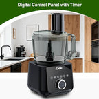 Camic Food Processor, 600W, Shredding and Slicing, French Fries Cutter, Kneading, Meat and Vegetable Chopping, Ice Crushing, 6 Presets, Easy to Operate and Clean for Home Use (Standard Version)